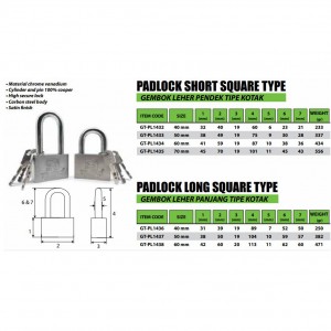 GEMBOK LEHER PENDEK DAN PANJANG TIPE KOTAK 40-70 MM